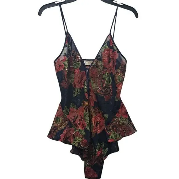 Vintage Victoria's Secret Floral Intimates Y2K Bodysuit Small Multi- Color - Picture 3 of 14